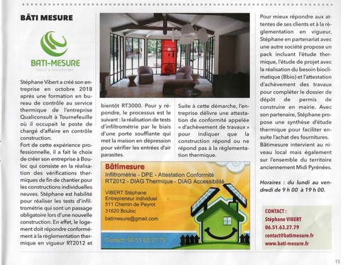 Article de presse sur BATI-MESURE